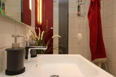 Ein Badezimmer in der Unterkunft Residenz am Hafen Boddensuite
