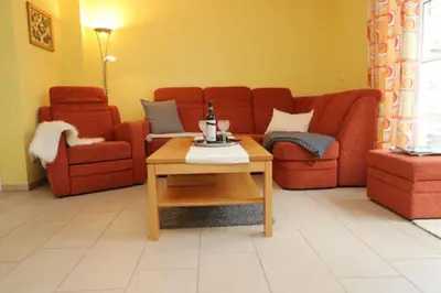 Ein Sitzbereich in der Unterkunft Residenz am Hafen Boddensuite
