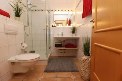 Ein Badezimmer in der Unterkunft Birkenhof App 03