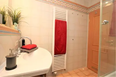 Ein Badezimmer in der Unterkunft Birkenhof App 07, 