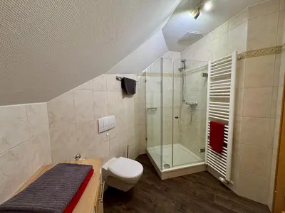 Ein Badezimmer in der Unterkunft Birkenhof App 10, Schatzkammer