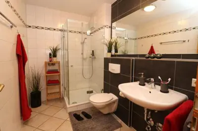 Ein Badezimmer in der Unterkunft Birkenhof App 12