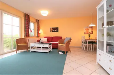 Ein Sitzbereich in der Unterkunft Birkenhof App 13
