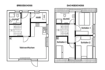 Grundriss der Unterkunft Ferienhäuser Dpppelhaushälfte, Am Badesteig 4c
