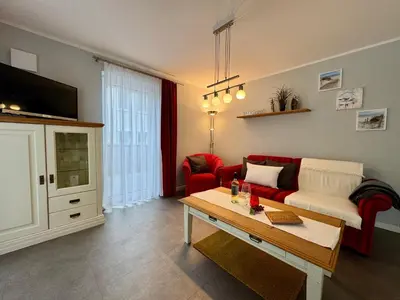 Küche/Küchenzeile in der Unterkunft Aquamarin Ostseetraumsuite 01