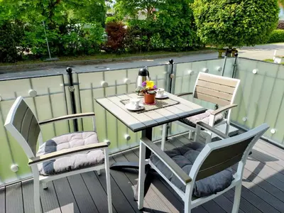 Ein Balkon oder eine Terrasse in der Unterkunft Aquamarin Ostseetraumsuite 05