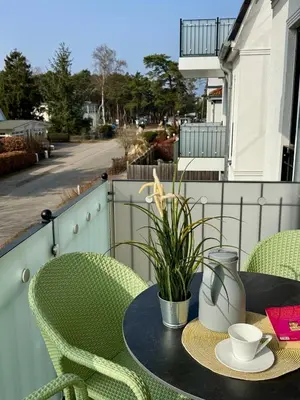 Ein Balkon oder eine Terrasse in der Unterkunft Aquamarin Ostseetraumsuite 10