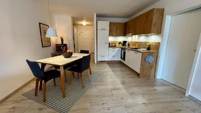 Küche/Küchenzeile in der Unterkunft Bickbeeren Schweiz Villa Catrina, App 05