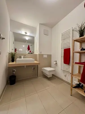 Ein Badezimmer in der Unterkunft Bickbeeren Schweiz Villa Catrina, App 05