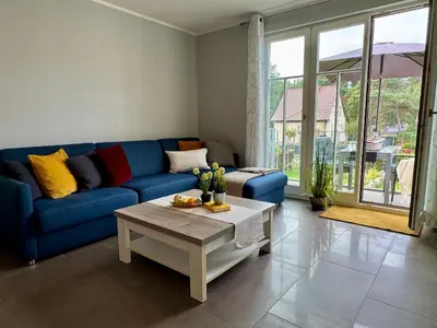 Ein Sitzbereich in der Unterkunft Bickbeeren Schweiz Villa Catrina, App 06