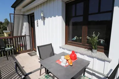 Ein Balkon oder eine Terrasse in der Unterkunft Ferienwohnungen Stückweg Schlehenhaus, App 02