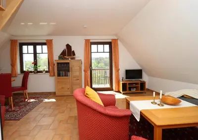 TV/Unterhaltungsangebot in der Unterkunft Ferienwohnungen Stückweg Schlehenhaus, App 02