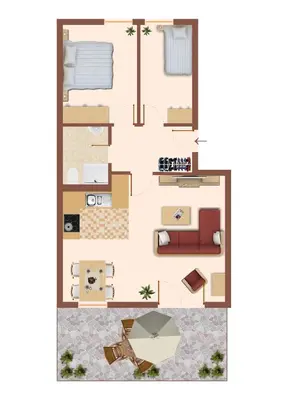Grundriss der Unterkunft Schmugglerhus App 2 8 Zeese