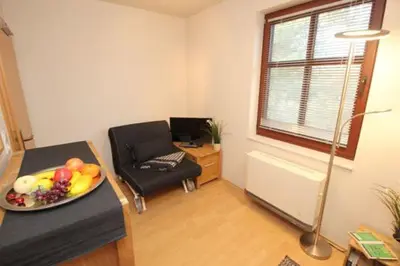 Ein Sitzbereich in der Unterkunft Ferienhäuser Ferienhaus Xenia