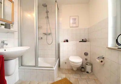 Ein Badezimmer in der Unterkunft Ferienhäuser Alte Feuerwehr, 