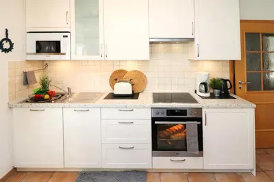 Küche/Küchenzeile in der Unterkunft Birkenhof App 24