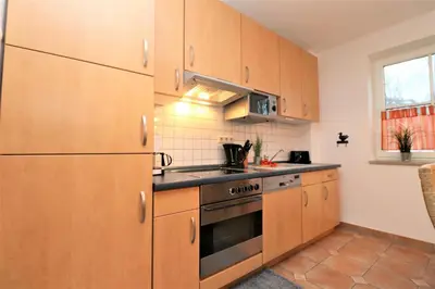 Küche/Küchenzeile in der Unterkunft Birkenhof App 27