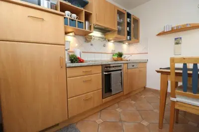 Küche/Küchenzeile in der Unterkunft Birkenhof App 42