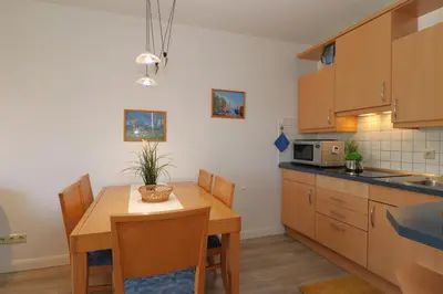 Küche/Küchenzeile in der Unterkunft Birkenhof App 44