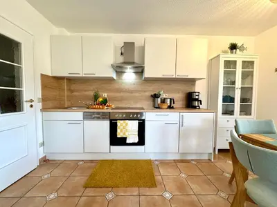 Küche/Küchenzeile in der Unterkunft Birkenhof App 64
