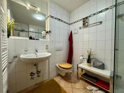 Ein Badezimmer in der Unterkunft Birkenhof App 66
