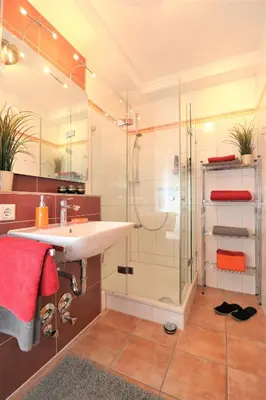 Ein Badezimmer in der Unterkunft Birkenhof App 70