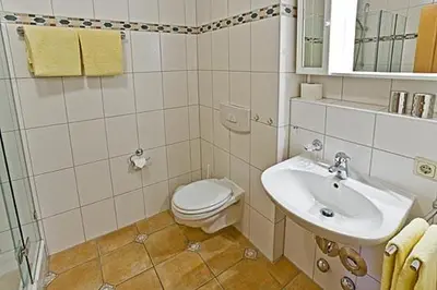 Ein Badezimmer in der Unterkunft Birkenhof App 73