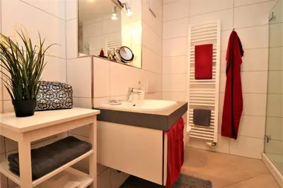 Ein Badezimmer in der Unterkunft Birkenhof App 74