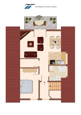 Grundriss der Unterkunft Haus Clarissa, App 02