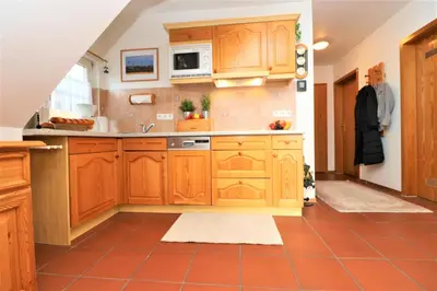 Küche/Küchenzeile in der Unterkunft Haus Clarissa, App 02