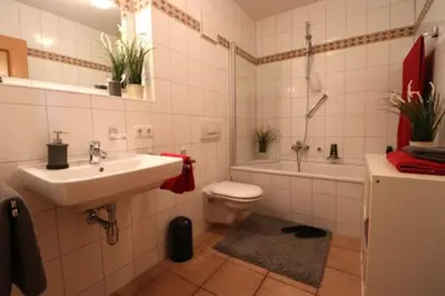 Ein Badezimmer in der Unterkunft Oewern Diek App 06