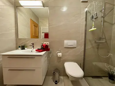 Ein Badezimmer in der Unterkunft Oewern Diek App 30