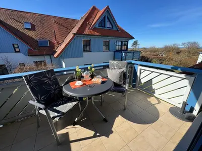 Ein Balkon oder eine Terrasse in der Unterkunft Oewern Diek App 32