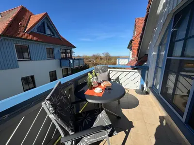 Ein Balkon oder eine Terrasse in der Unterkunft Oewern Diek App 32