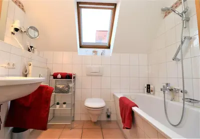 Ein Badezimmer in der Unterkunft Oewern Diek App 44