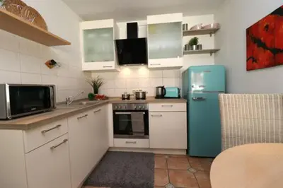 Küche/Küchenzeile in der Unterkunft Wohnpark Strandstraße App 13