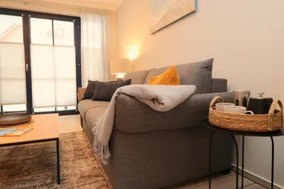 Ein Sitzbereich in der Unterkunft Oewern Diek Appartement 41