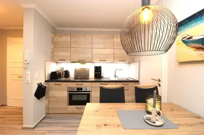 Küche/Küchenzeile in der Unterkunft Oewern Diek Appartement 41